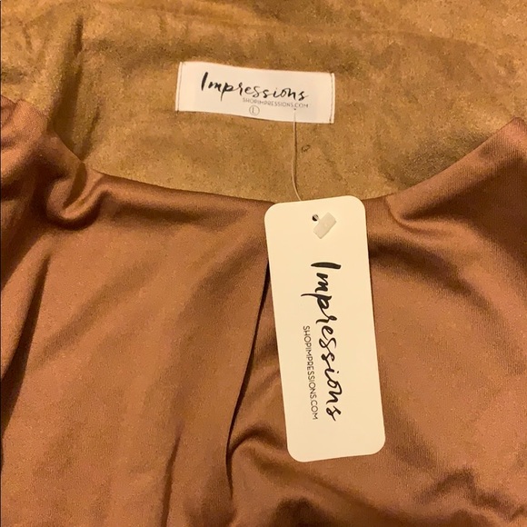 Light pink (1) and nude (1) suede moto jacket available - Picture 2 of 5